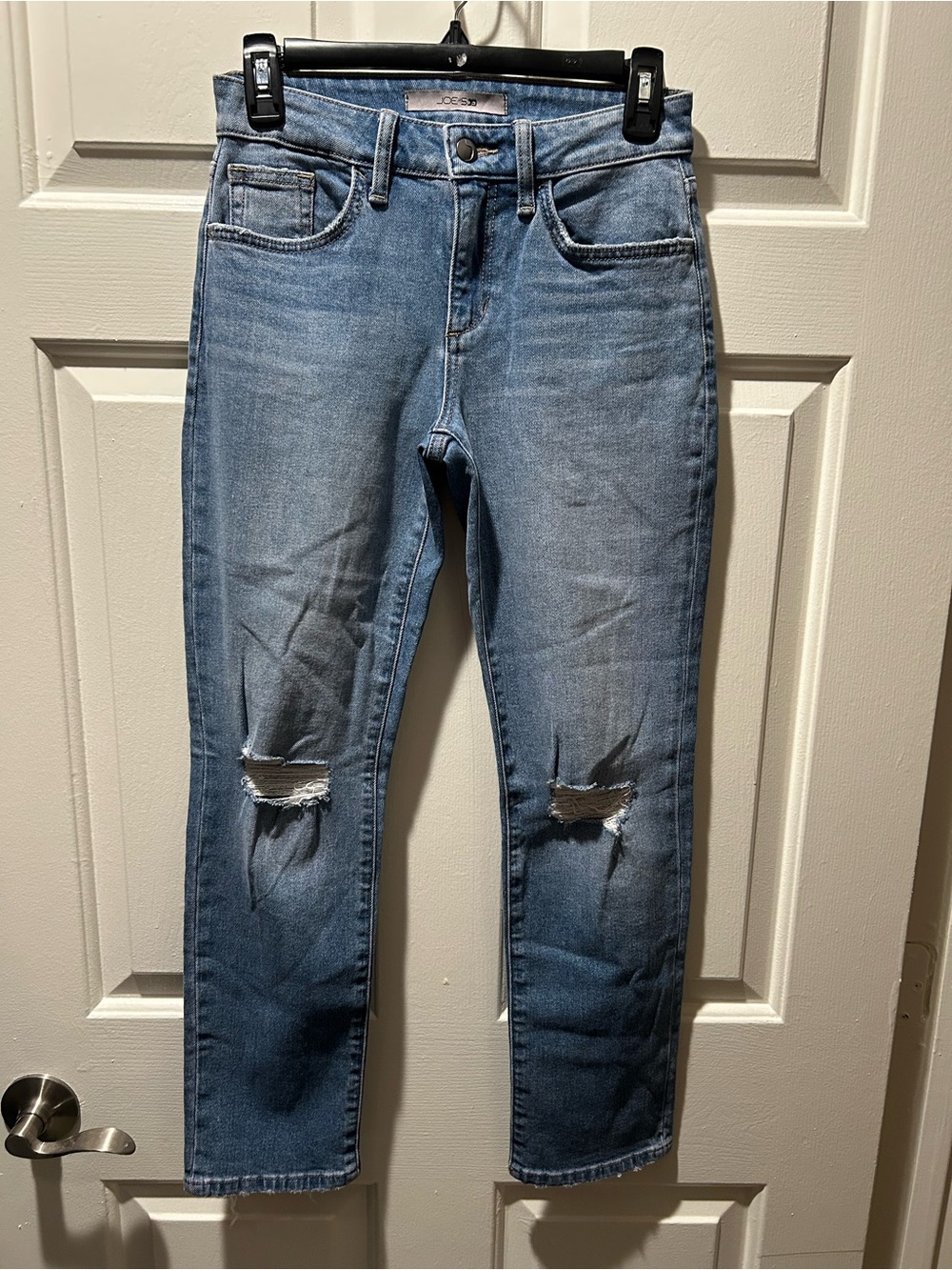Joe's Jeans High Waisted Distressed Straight Leg Jeans Size 24